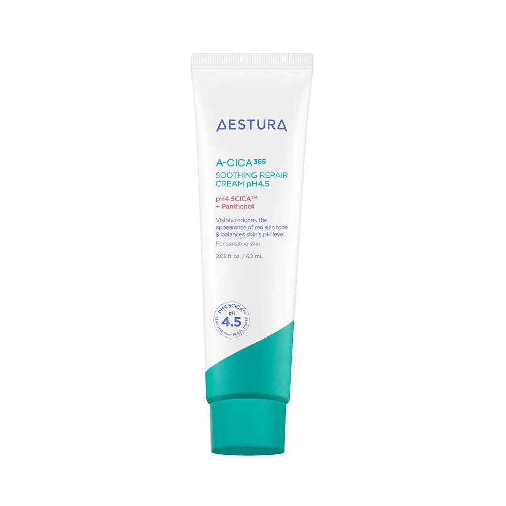 AESTURA A-CICA 365 Redness Relief Serum in a bottle for calming redness and restoring sensitive skin balance.