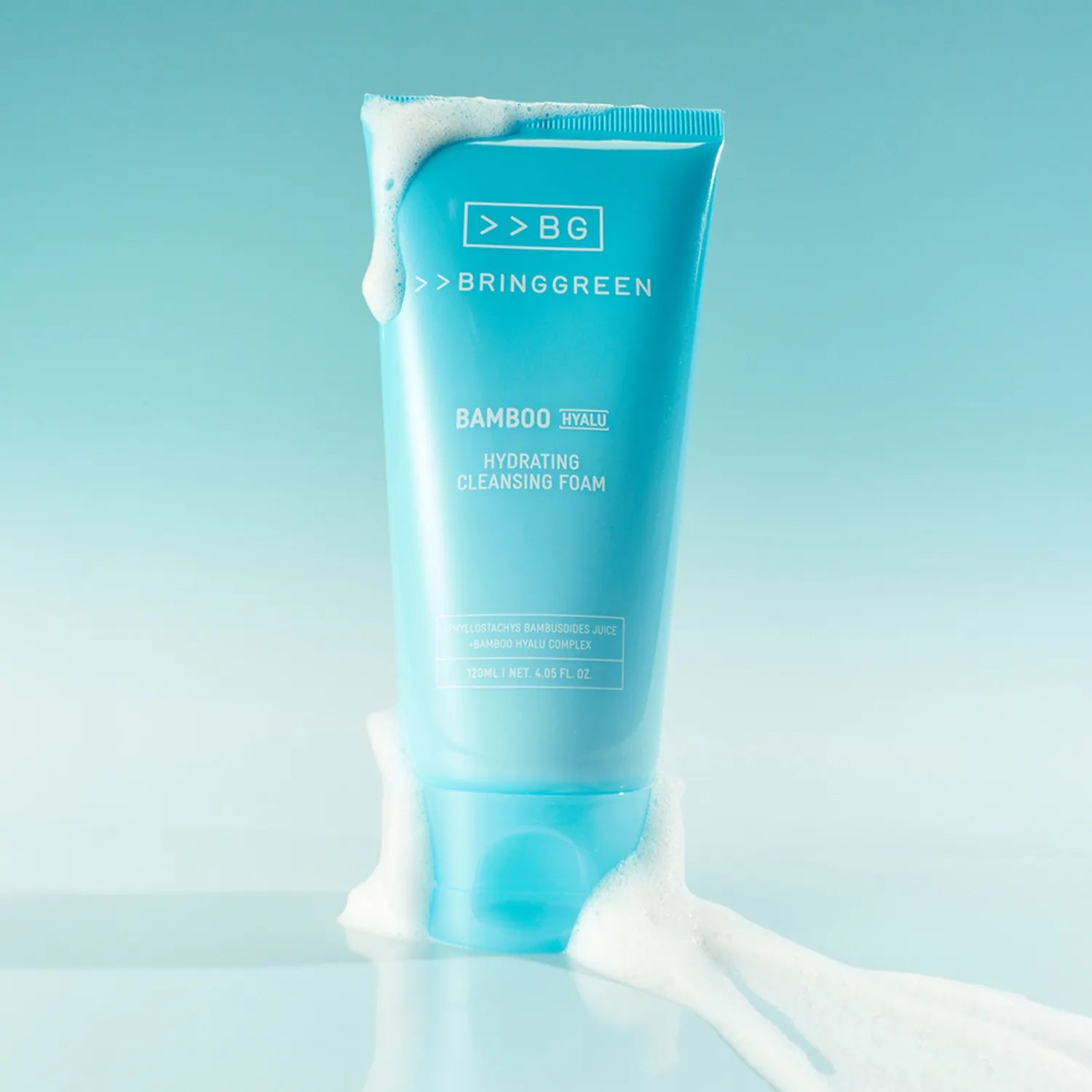 BRINGGREEN Bamboo Hyalu Hydrating Cleansing Foam – Korean skincare pH-balanced face wash with bamboo water and hyaluronic acid for gentle, moisturizing cleanse.