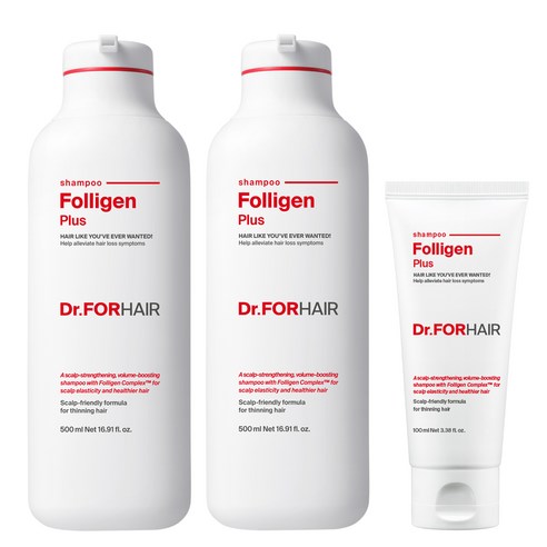 Dr.FORHAIR 폴리젠 플러스 샴푸 세트 500ml x 2개 + 100ml