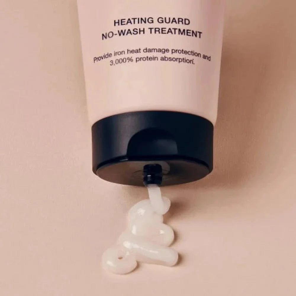 UNOVE Heating Guard No-Wash Treatment 147ml in sleek beige tube, standing upright on a matte neutral background