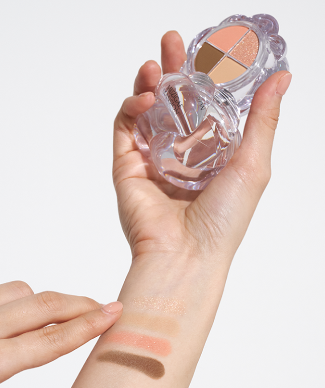 MUZIGAE MANSION twist-open eye palette with 4 neutral shadows in sculptural pot