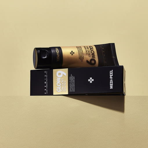 Skincare product with packaging on a beige background