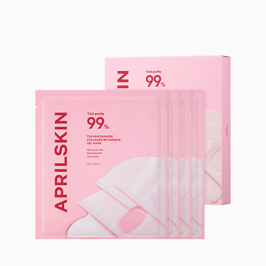 Two pink April Skin face mask packages on a white background