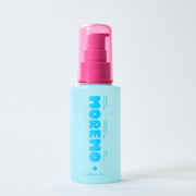 clear bottle of moremo Pro Repair Hair Essence with soft pink label, citrus floral Korean hair treatment, lightweight leave-in formula