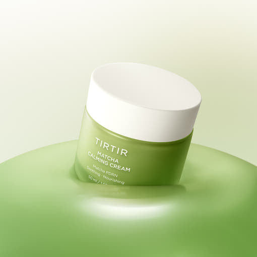 TIRTIR Match Calming Cream in sleek jar with pale green pudding texture
