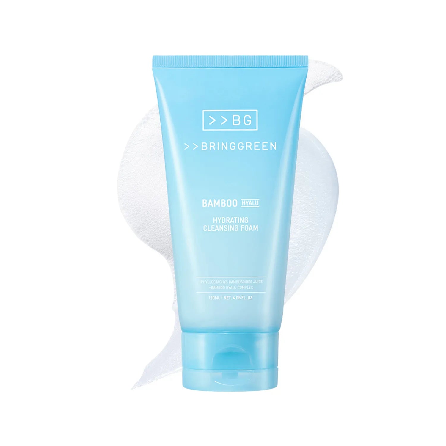 BRINGGREEN Bamboo Hyalu Hydrating Cleansing Foam – Korean skincare pH-balanced face wash with bamboo water and hyaluronic acid for gentle, moisturizing cleanse.