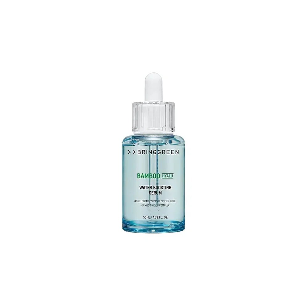 BRINGGREEN Bamboo Hyalu Water Boosting Serum Set – hydrating serum with young bamboo sap and hyaluronic acids for deep pore moisture.