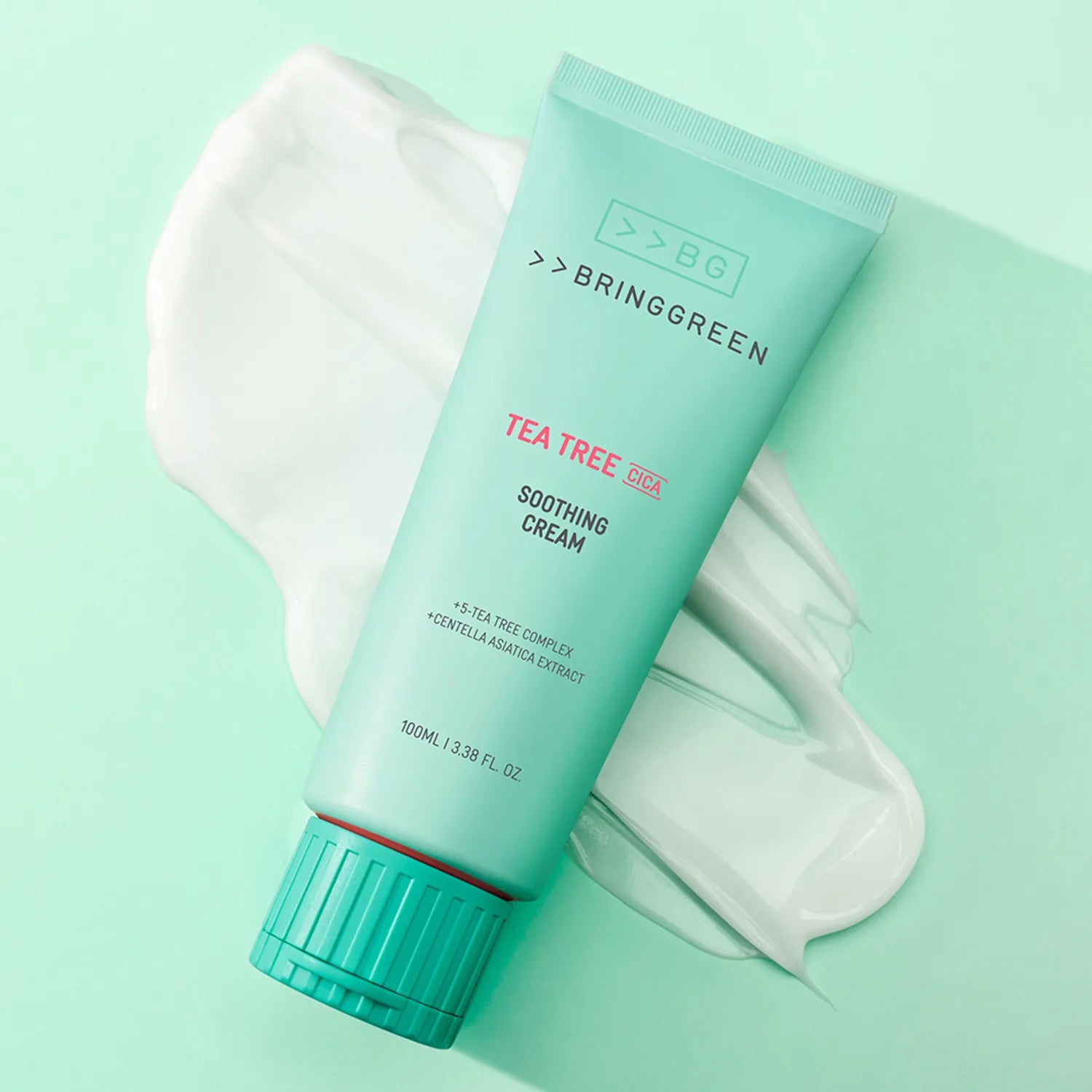 BRINGGREEN Tea Tree Cica Soothing Cream Plus – Korean soothing cream with 5-Tea Tree Complex and cica for calming, cooling, and hydrating sensitive skin.