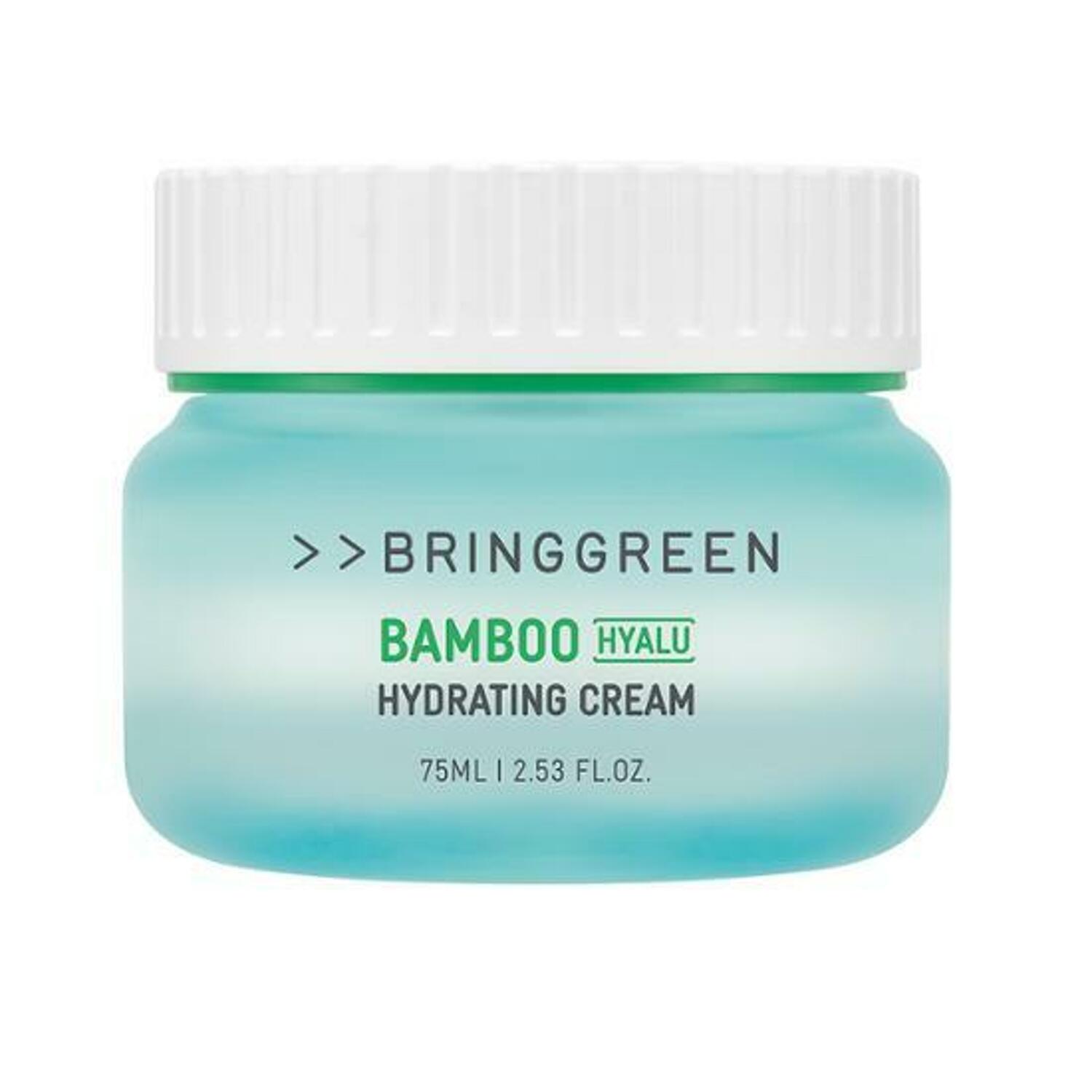 BRINGGREEN Bamboo Hyalu Hydrating Cream – Korean vegan gel cream with Bamboo Hyalucomplex and hyaluronic acid for deep, lasting hydration and skin barrier support.