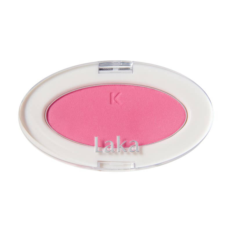 LAKA Love Silk Blush in vibrant pink, perfect for a transparent, luminous complexion.