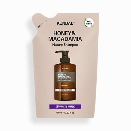 KUNDAL HONEY &amp; MACADAMIA 네이처 샴푸(리필) 400ml #화이트 머스크