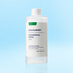 Bottle of Equalberry Swimming Pool Toner on a light blue background