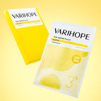VARIHOPE VITA-AGING Pure C mask pack with a yellow background