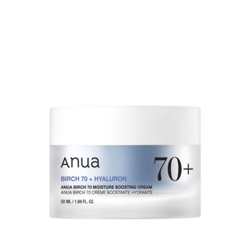 Anua Birch 70 Moisture Boosting Cream – lightweight hydrating Korean face cream in a 50ml jar for sensitive and dehydrated skin